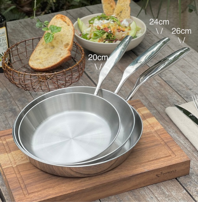 Chảo Kaiyo inox 316 liền khối tự thân 5 lớp công nghệ Nhật bản