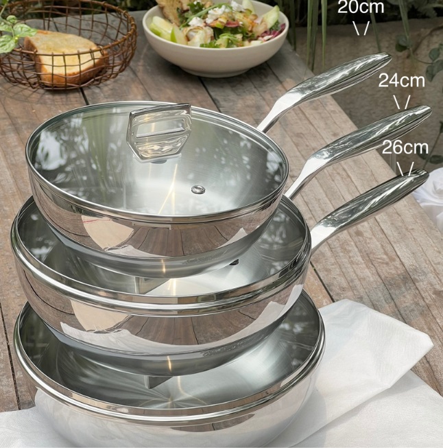 Chảo sâu lòng Kaiyo Inox 316 KIW 5 lớp liền khối của Nhật