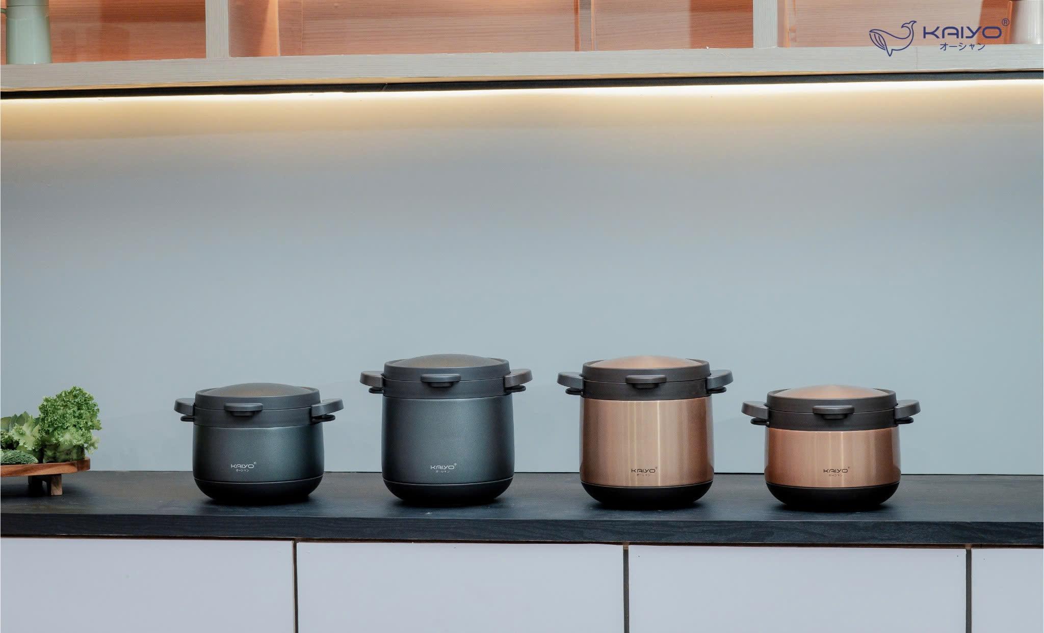 Nồi ủ Kaiyo mẫu 2 tay cầm 4,5L (hình cao) và 3L (hình thấp)