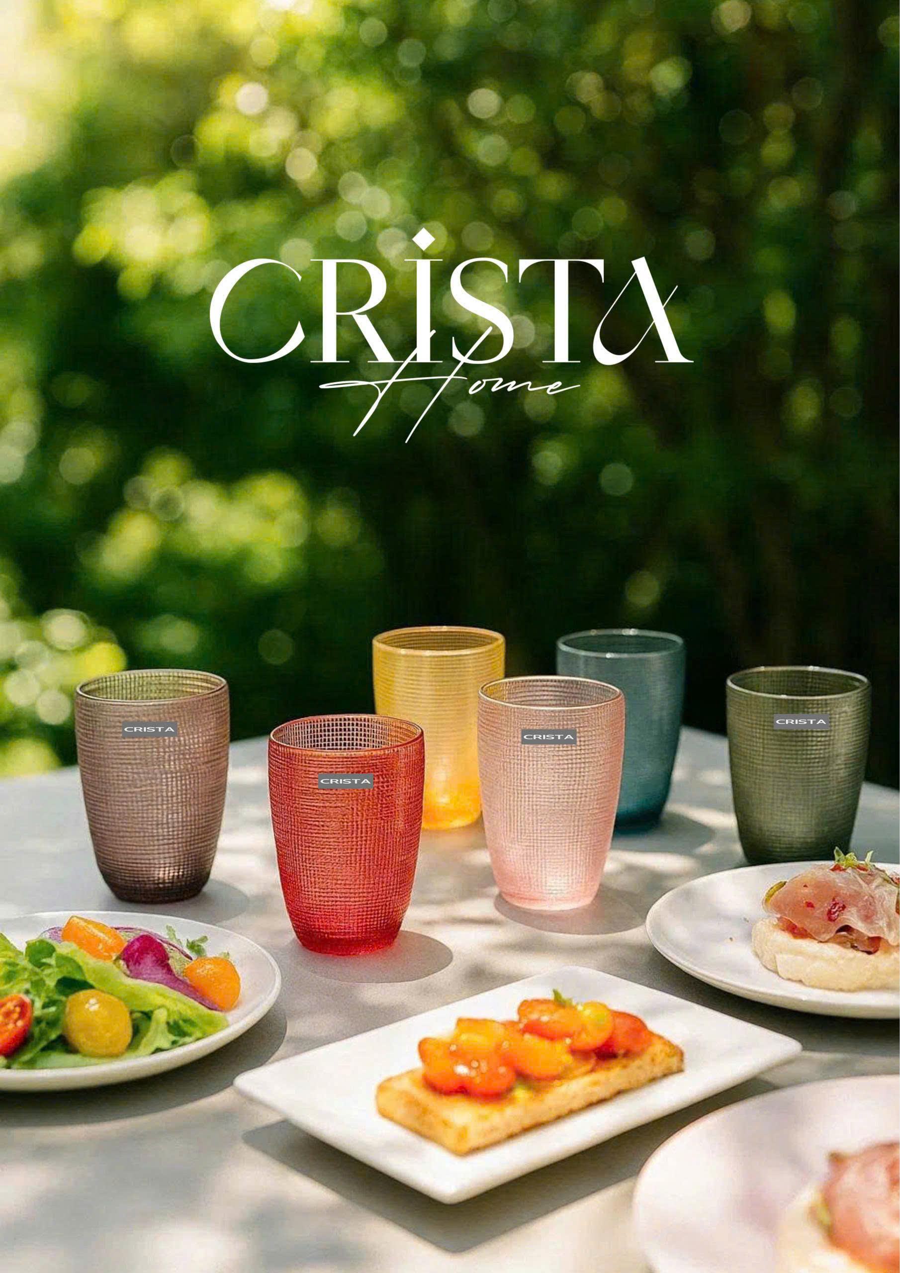 Cốc thủy tinh Crista Home vân lưới dung tích 420ml