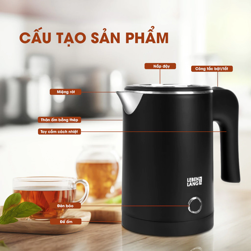 Ấm siêu tốc Lebenlang LBL2319 Dung tích 500ml
