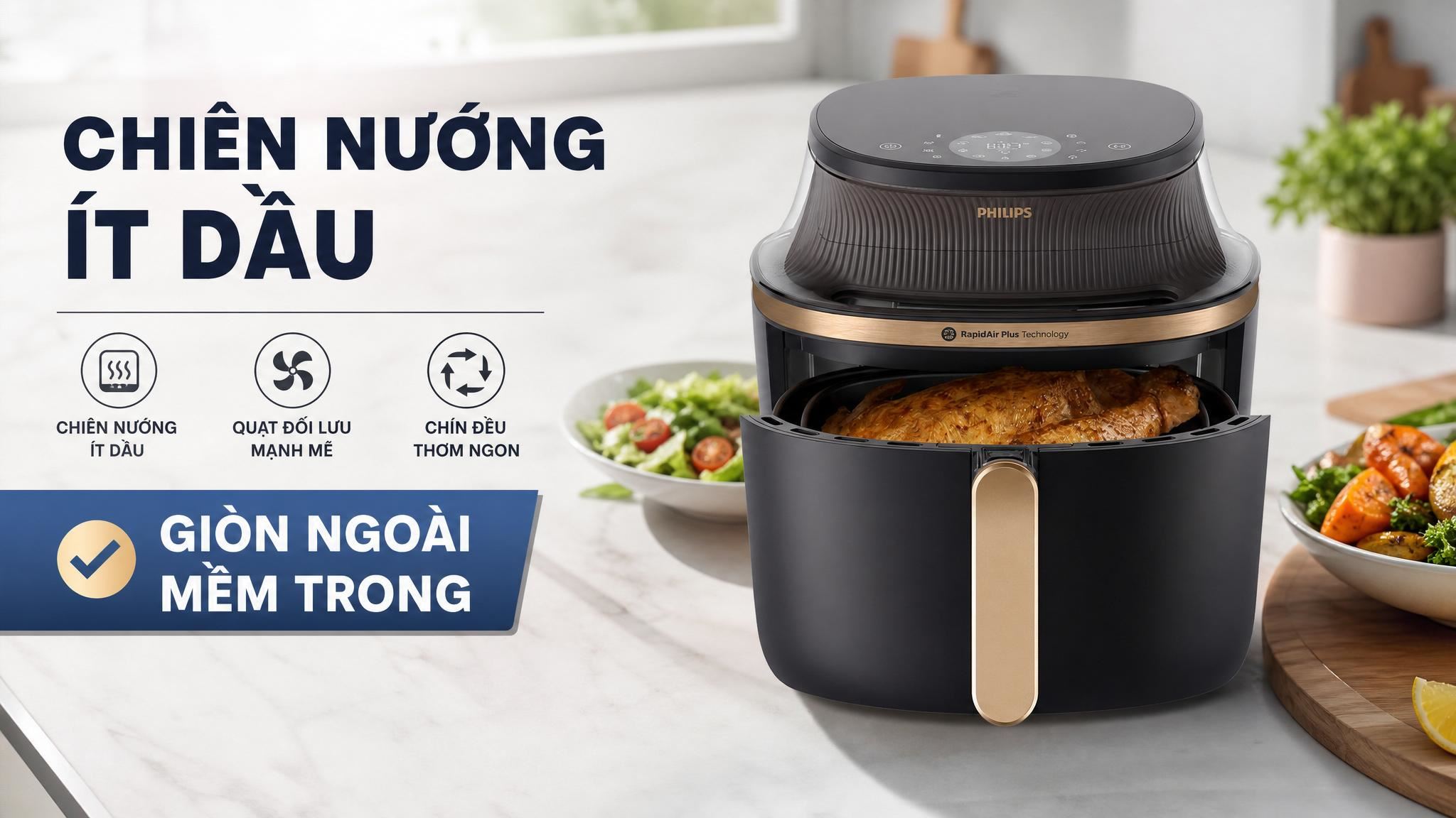 Nồi chiên không dầu Philips NA342/00 dung tích 7.2L